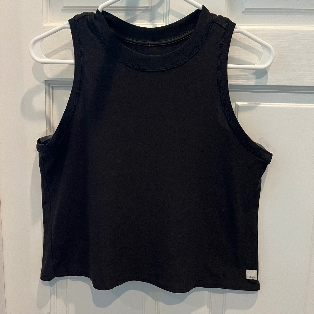 Vuori Black Cropped Tank Top